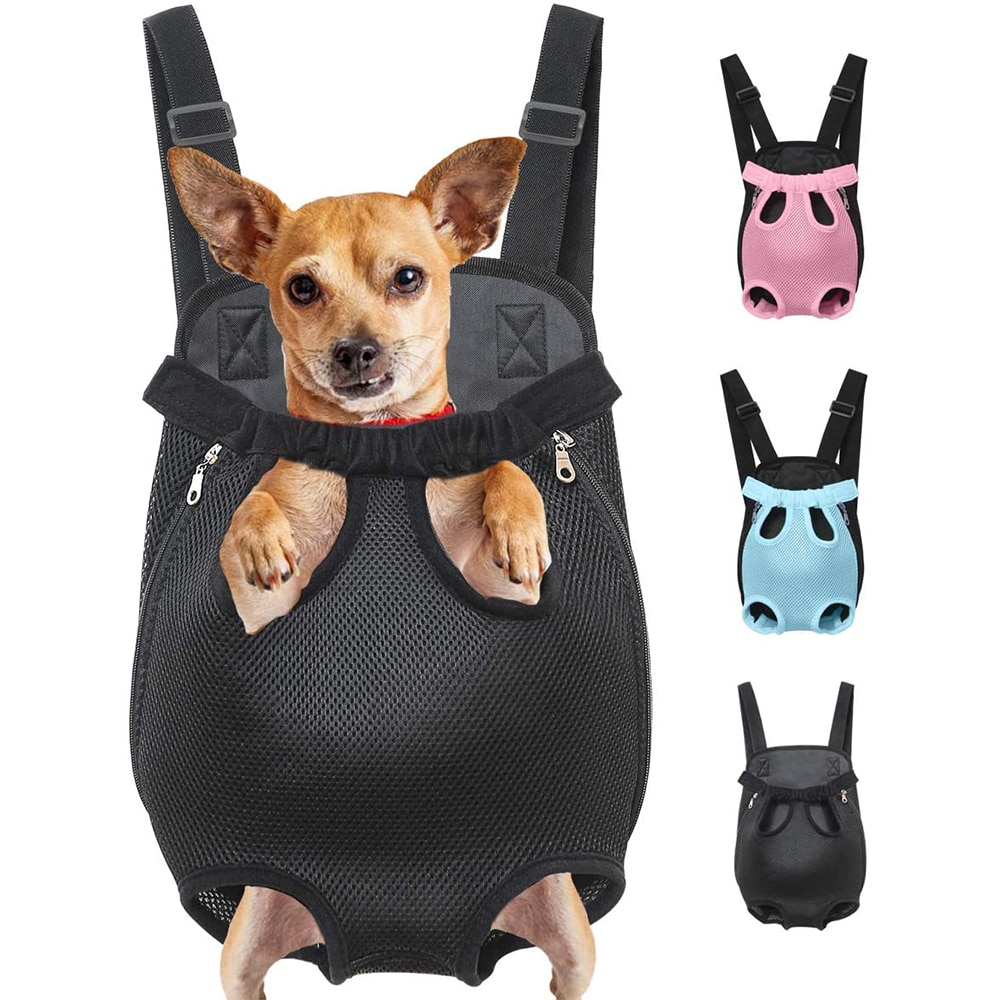 Double Shoulder Dog Carrier Backpack Pet Cat Front Bag Breathable Mesh Outdoor Travel Backpack For Dogs Portable Dog Transporter