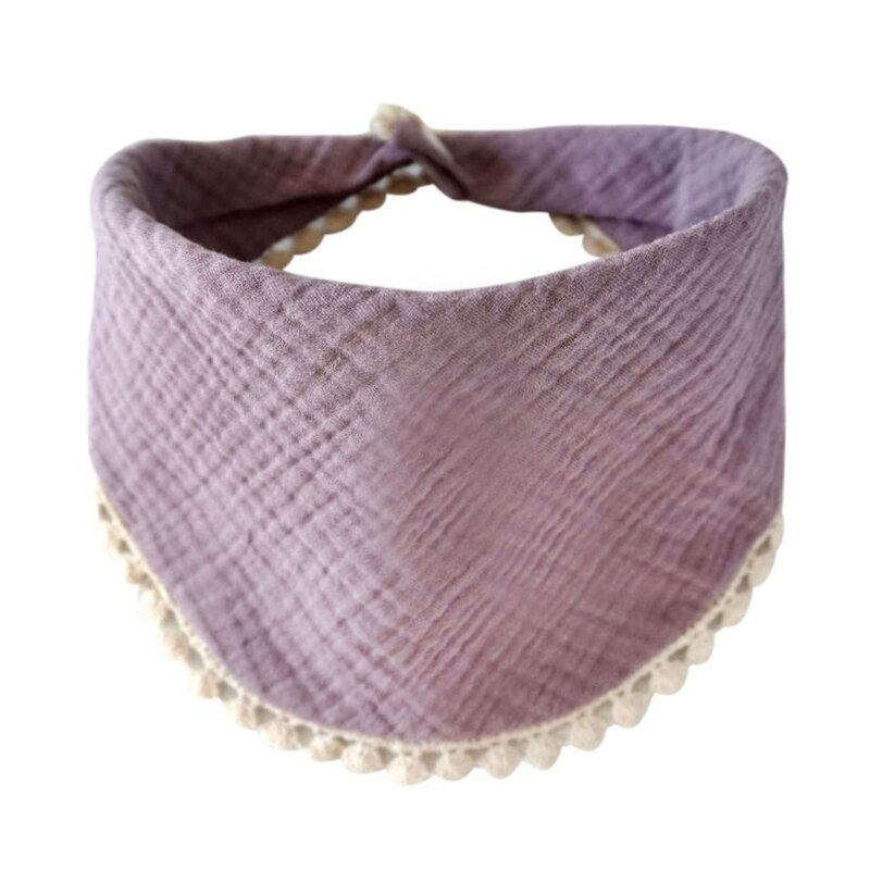 Baberos de alimentación para bebés, pañuelo de algodón puro suave, toalla de Saliva, bufanda triangular 54DA: Morado