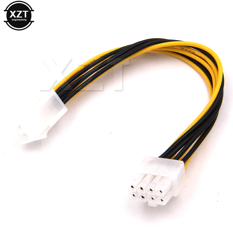 4 Pin Male To 8 Pin Cpu Power Cable ATX 4 Pin Male to 8 Pin EPS Power Cable Cord Adapter CPU Power Supply 12V