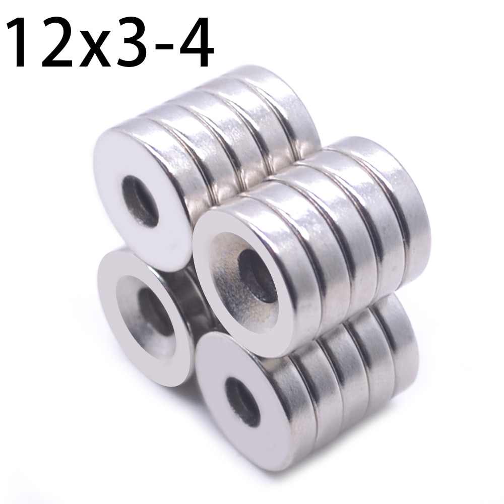 10/20/50Pcs Neodymium Magneet 12 Mm X 3 Mm Gat 4 Mm N35 Ndfeb Ronde Super krachtige Sterke Permanente Magnetische Imanes Disc 12x3Hole 4