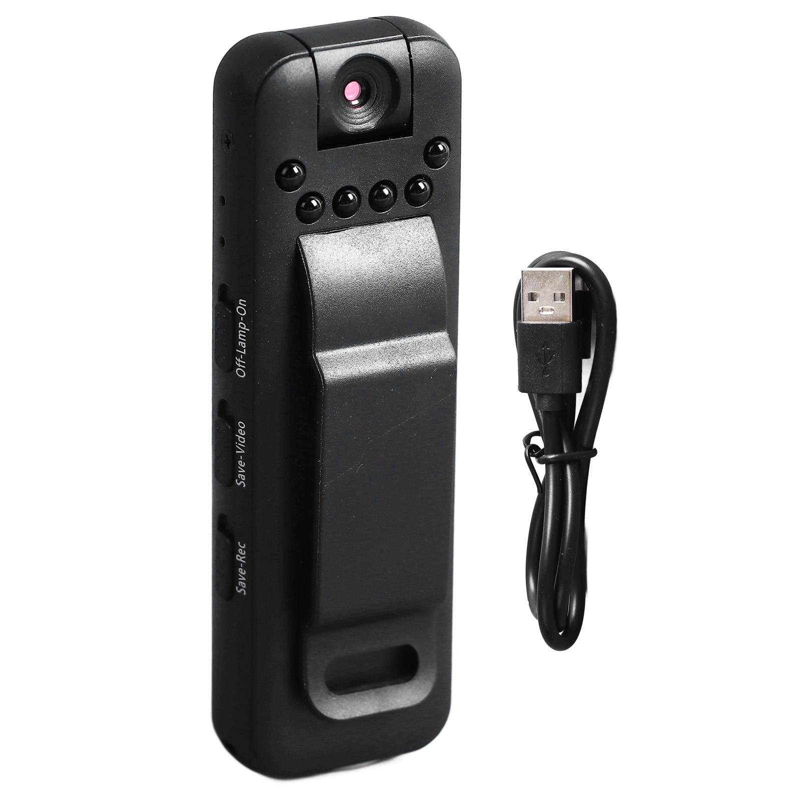 Videoregistratore con Clip posteriore Power Off Storage HD videoregistratore portatile con obiettivo rotante a 180 gradi per affari per sport all'aria aperta: Default Title