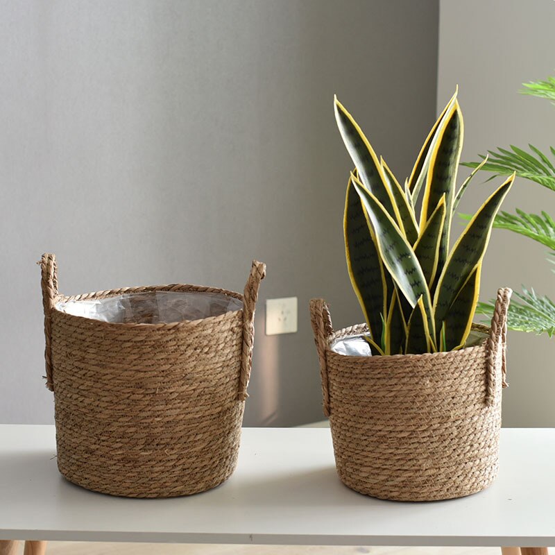 3 Pack Pflanzer Korb mit Griffen, Blumentöpfe Anlage Container für Pflanze, Blume in drinnen oder draussen