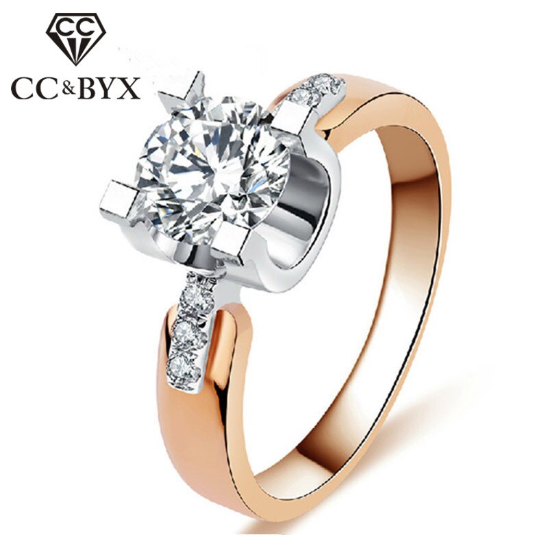 or rose et blanc Cincin Wanita anneaux pour les femmes zircone anneaux de mariage bijoux bijoux 18KR015