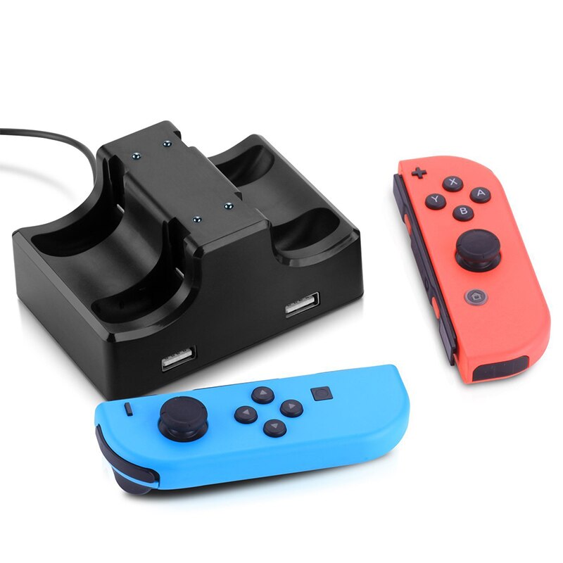 6-in-1 USB Laadstation voor Nintendo Switch Joy-Con Controllers - 80cm USB Kabel