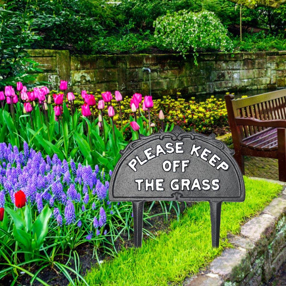 Tuin Teken Houd Uit De Gras Teken Met Stake Metalen Yard Teken Voor Buiten Tuin Solid Cast Irongarden Teken