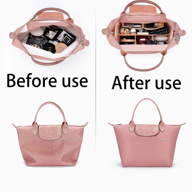 Vilten Inzetzak Past Voor Longchamp Handtas Voering Tas Vilt Doek Make-Up Tas Ondersteuning Voor Reis Draagbare Insert Tas Organizer