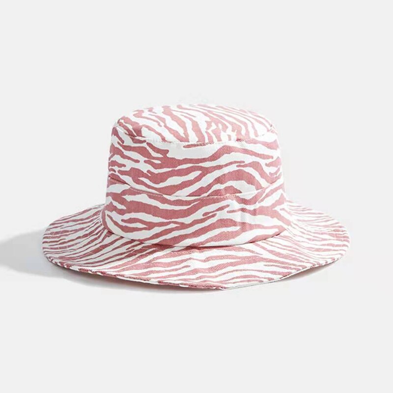 Sombrero de sol con estampado de cebra para mujer, sombrero de pescador con estampado de cebra, Anti-UV, para exteriores,: B pink-white