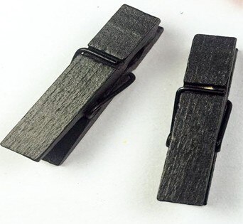 25mm/30mm/35mm/45mm/72mm træfarve /35mm farver spring træ klip tøjklemme håndværk ornament 1-50pc/ taske sort hvid tøj clips: 35mm sorte 10pc