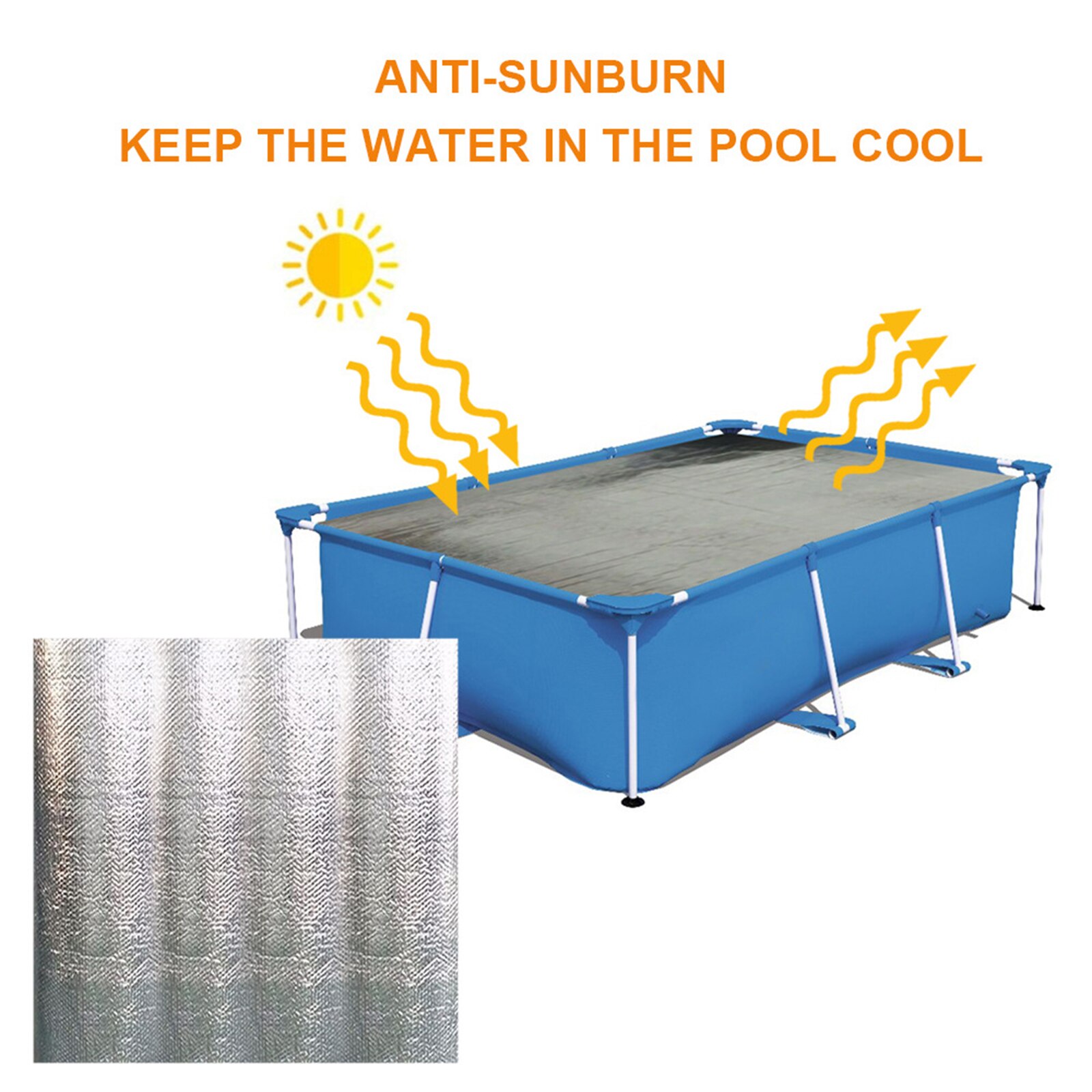 Cubierta Solar Para Piscina 260x160 Cm - Anti Polvo, Conserva El Calor, Material PE, Plegable