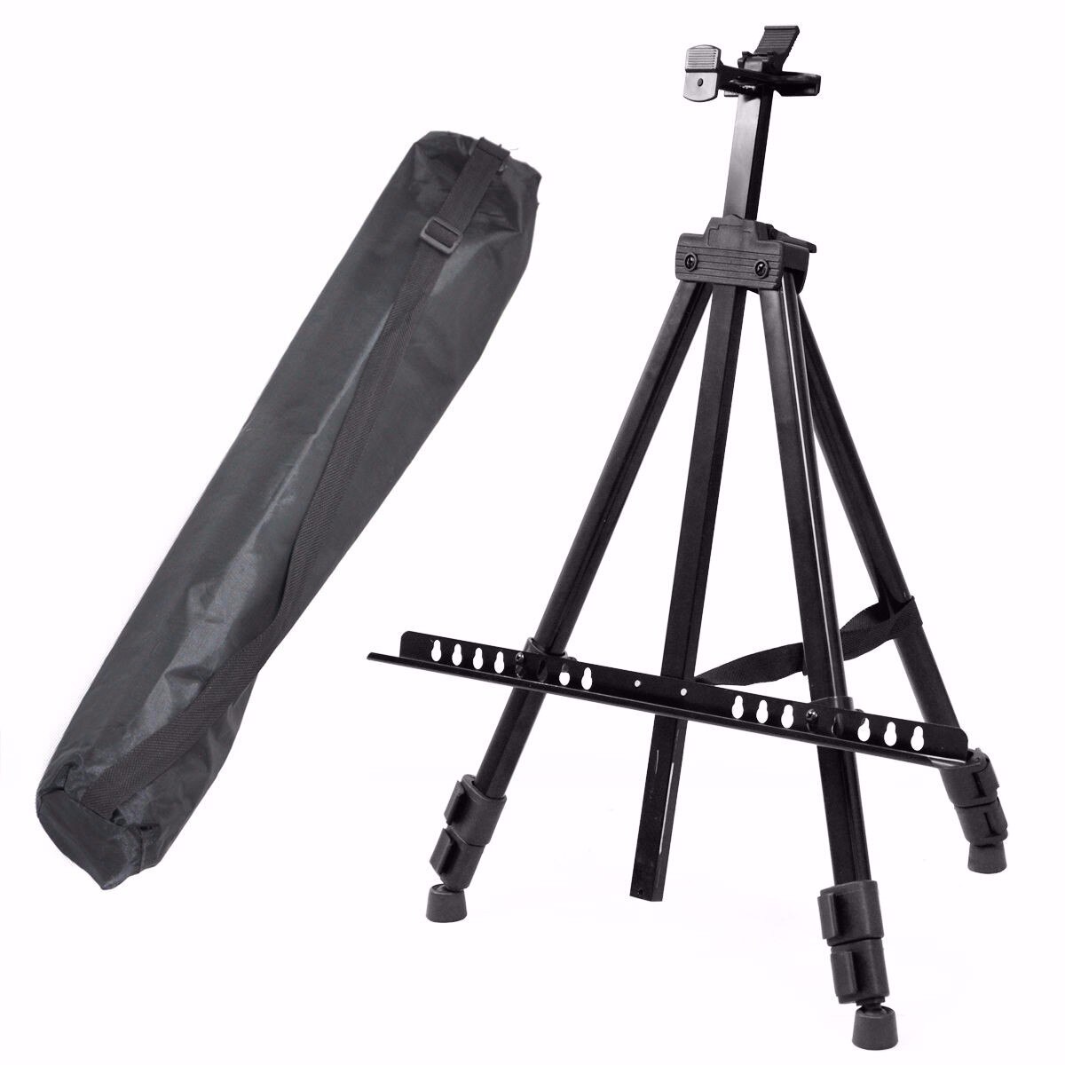 Black Portable Adjustable Folding Artist Art Field Studio Painting Tripod Display Easel Stand Mini Easel for Painting Outdoor