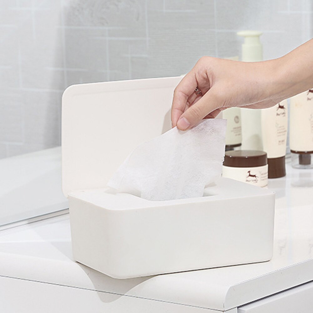 Tissue Box Dry Wet Paper Case Desktop Wipes Storage Box Napkin Holder with Cover Dry Wet Tissue Paper Case Box