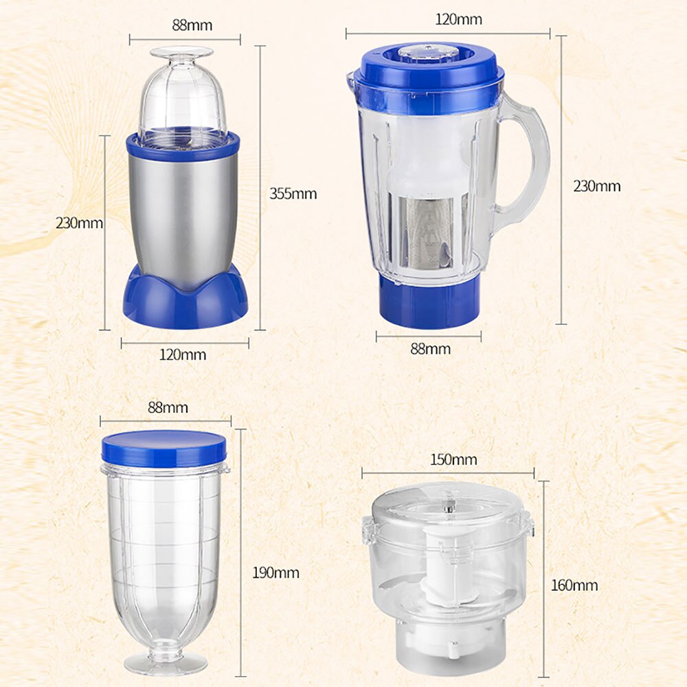2200r/min High Speed Juicer Meat Grinder Mixer Food Processor Machine 4 In 1 kitchen Tools Multifuction Juice Puree