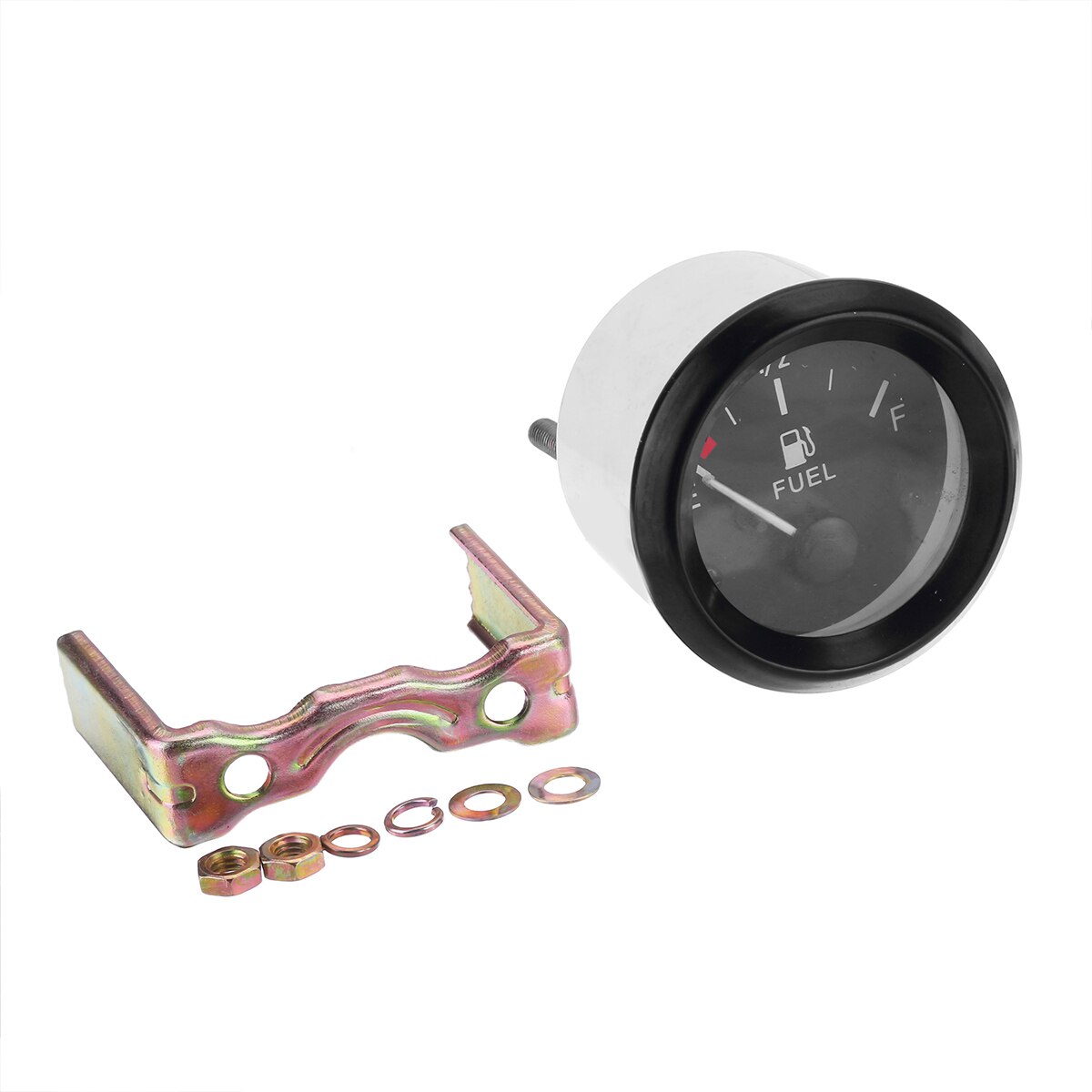 Universal 52mm 2" Car Fuel Level Gauge Meter With Fuel Sensor 12V Automotive Gauges White LED Light Black Rim