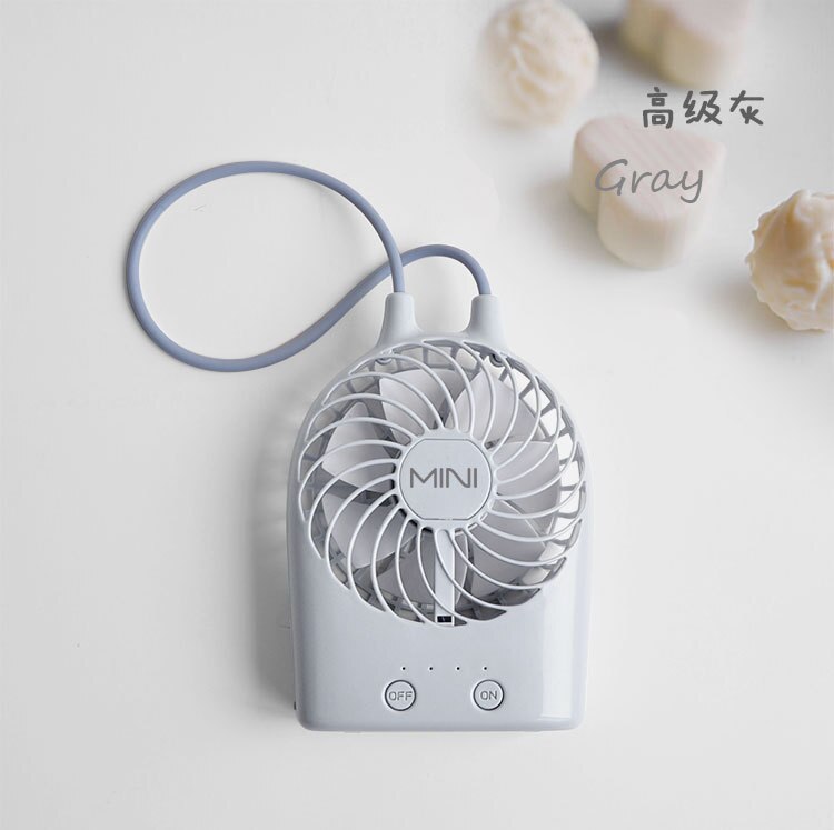 Small Fan Portable Mini Charging Fan Student Portable Charge Handheld USB Fan: gray