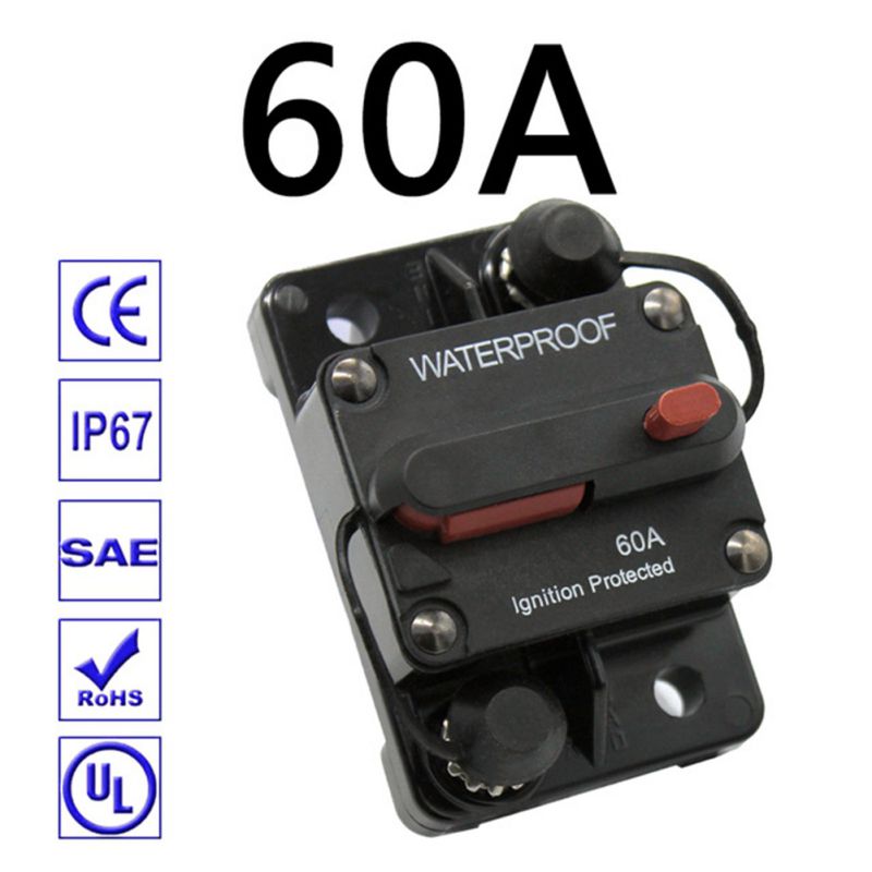 30A 40A 50A 60A 70A 80A 100A 120A 150A 200A 250A 300A AMP Circuit Breaker Fuse Reset 12-48V DC Car Boat Auto Waterproof: Ivory