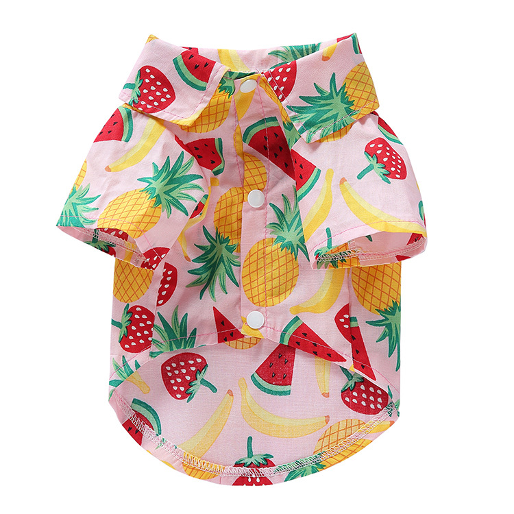 Chemises imprimées de fruits pour animaux de compagnie, T-shirt pour chien, Manteau fin, Veste pour chiot, Vêtements pour chat, Tenues pour petits chiens, Tenues de Schnauzer: jaune clair / XXL