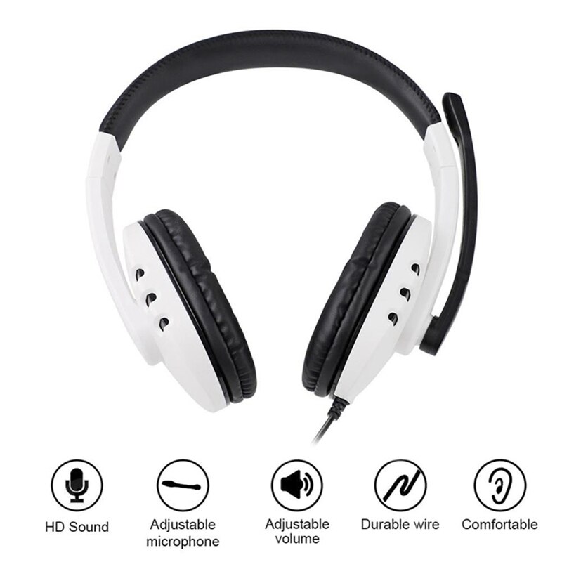 Wired Overear Gaming Headset PC Gamer 3.5mm for PS5 One PS4 PS3 NS Headphones Surround Sound Laptop Tablet PC