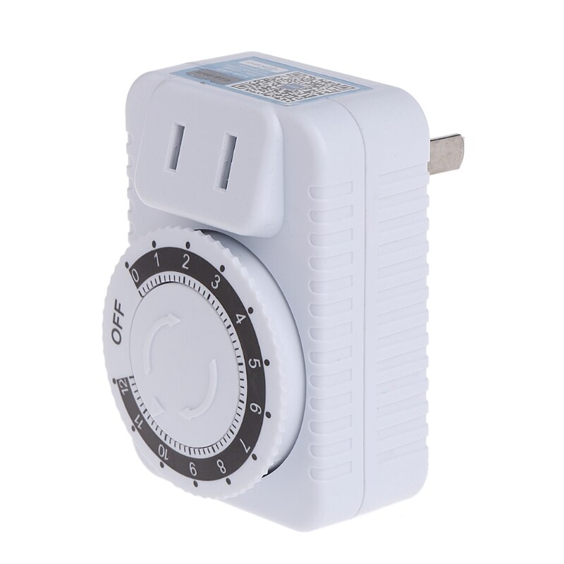 Ac 220v 12 timmars elektrisk mekanisk timer väggkontakt strömbrytare digital nedräkningstimer uttag vit