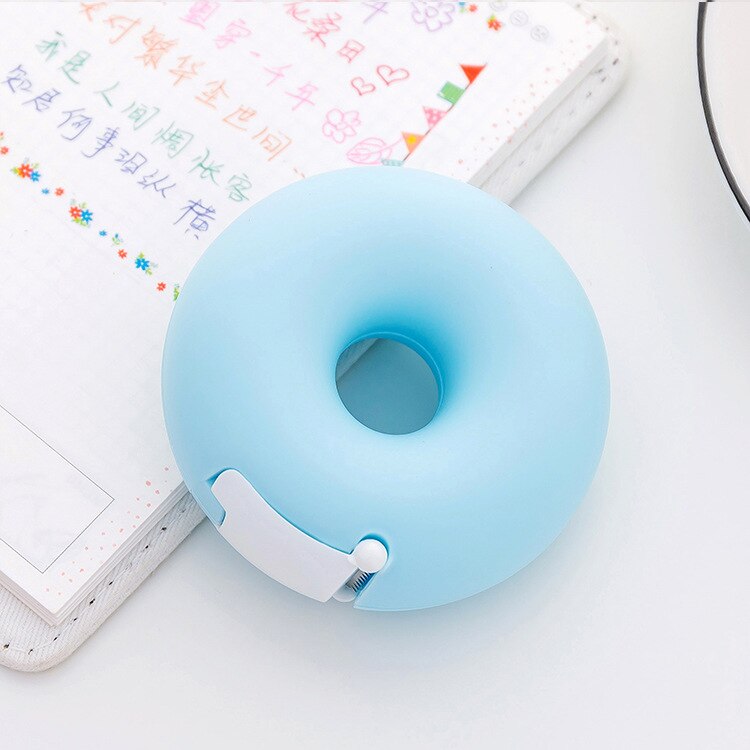 Candy Color Masking Tape Cutter Cute Kawaii Love Heart Donut Shape Washi Tape Cutter Office Tape Dispenser Office School Supply: Donut blue