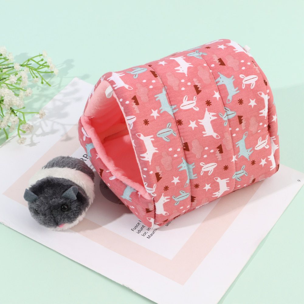 Leuke Mini Kooi Konijn Eekhoorn Winter Warm Mat Cavia Nest Hamster Huis Kleine Dier Slapen Bed Huisdier Opknoping Kooi