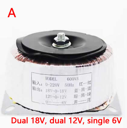 600W Audio Isolatie Toroïdale Transformator Voeding 220V Tot 26V 12V Dual 36V 18V High Power Puur Koperen Ring Runderversterker: Oranje