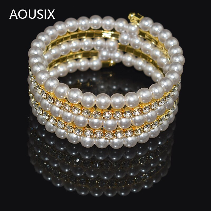Goud Zilver Plated Rhinestone Bangle Armband Crystal Charm Armband Voor Vrouwen Bruiloft Sieraden Armbanden Voor Meisjes