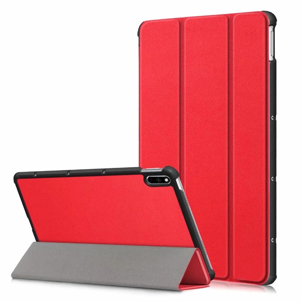 Sprawa dla Huawei MatePad 10.4 przypadku BAH4-L09 AL10 BAH3-W09 BAH3-AL00 W59 2022 szczupła PU skóra stań pokrywa Protector Shell: matepad 10.4-red