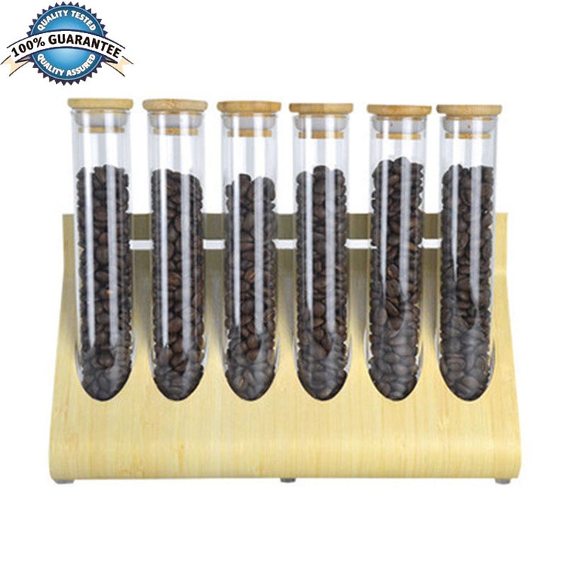 Coffee Bean Display Rack Flower Tea Display Rack Stand Cereals Canister Glass Test Tube Sealed Display