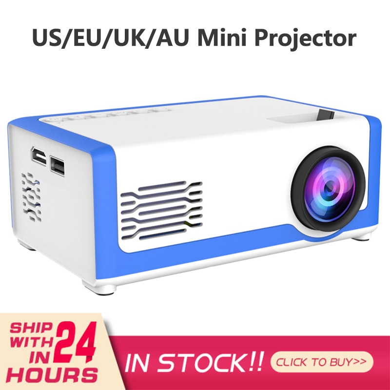 Mini Projector 320*240 Pixels Supports 1080P HDMI-compatible USB Mini Beamer Home Media Player Kids US/EU/UK/AU Plug