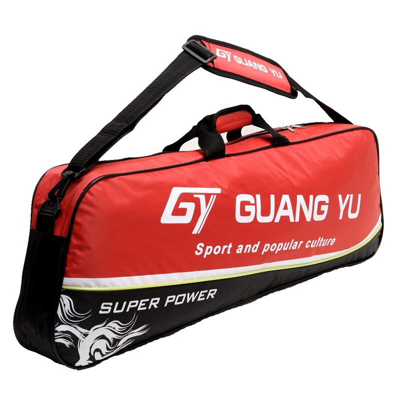 Vandtæt badminton ketcher taske nylon sport tasker til tennis squash kan rumme 1-3 stk ketsjere padel gymbag håndtaske: Rød