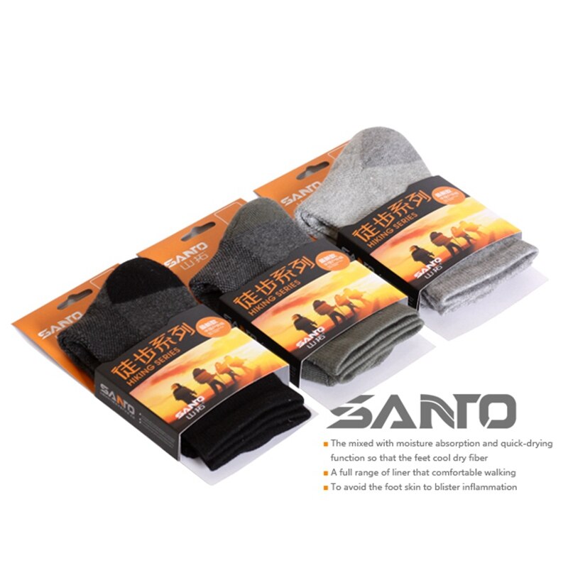 3 paar santo snel drogende herensokken voor buitensporten, wandelen, kamperen, fietsen, halfdikke hardloopsokken