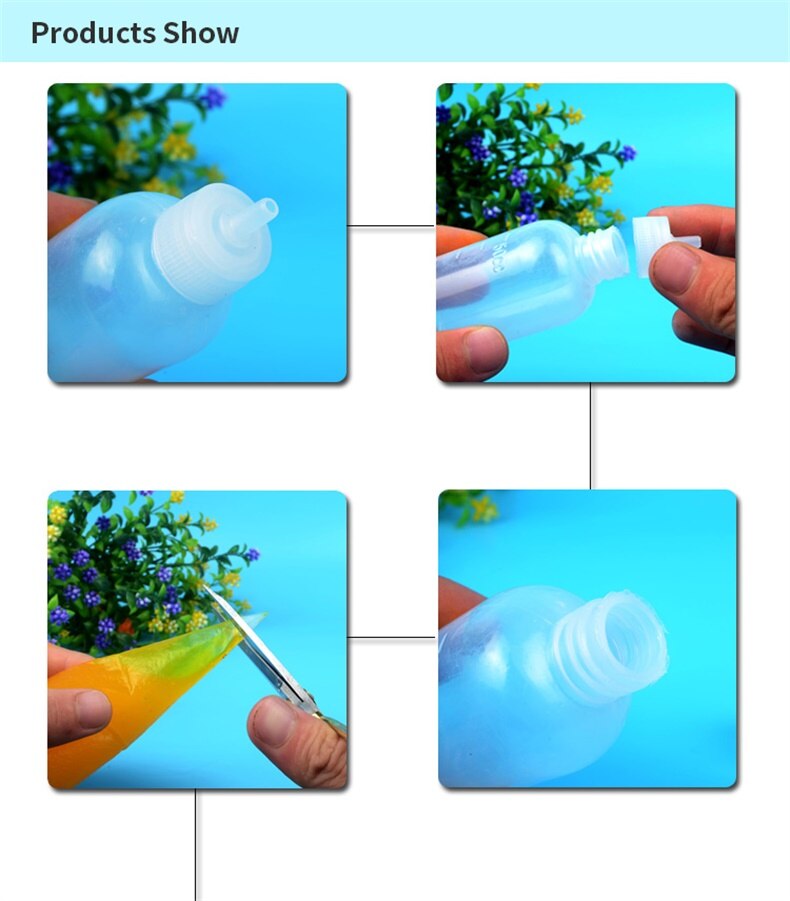 5PCS Jam Painting Pot Squeeze Bottles Coffee Drawing Tools Cake Dishes Sauce Writing Pendulum Plate Decoration Kitchen Supplies