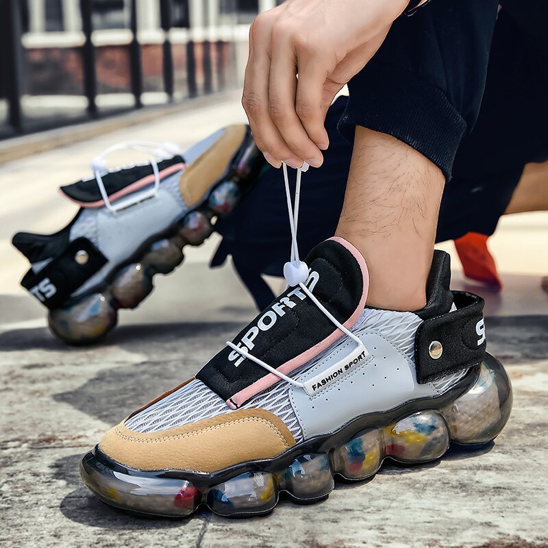 Chaussures robustes pour hommes, baskets confortables en caoutchouc à la pour la rue, automne