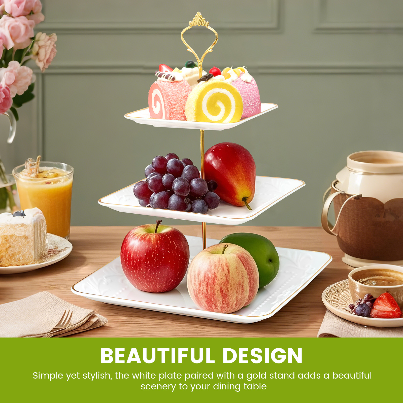 3-Tier Cupcake Stand Cake Cupcake Display Toren Meerlaags Fruitschaal Cupcake Rek Serveren Dessert Houder Bruiloft Decor
