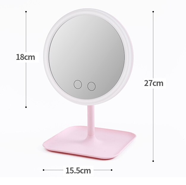 Makeup spejl med led lys toiletbord spejl skønhedsring lys spejl skønhedsværktøj til fotofyld lys lille  mj707
