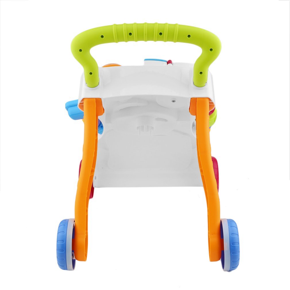 Gåstol multifunktionel småbørnsvogn sidde-til-stående rollator til børns tidlige læring med justerbar skrue!
