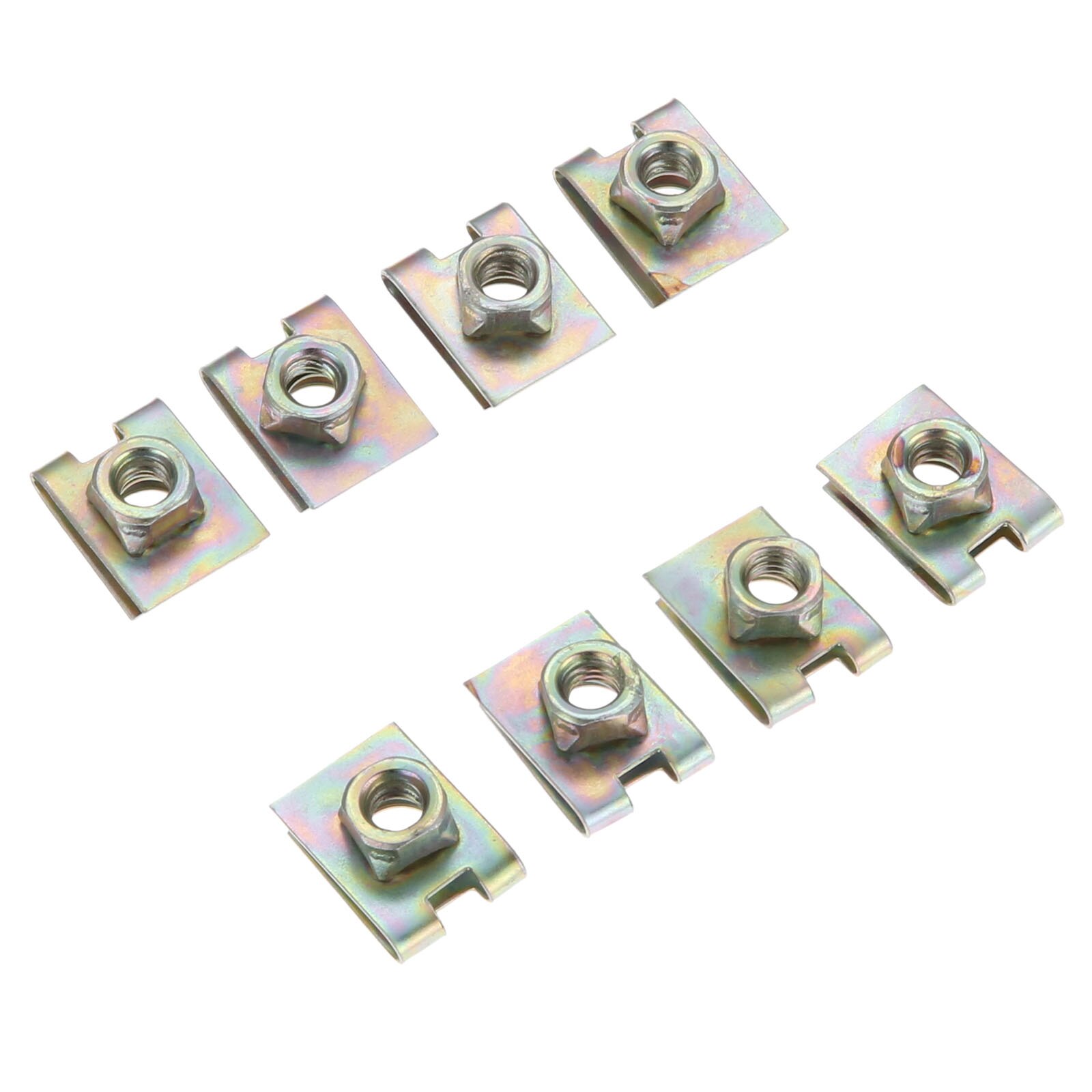 20 stk metalfjeder u-type plademøtrik hastighed clips  m6 6mm slidbane til bilpanel forsvar auto fastgørelses clips u-type skrueholdere