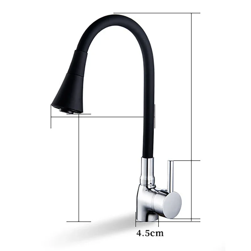 Grifo de cocina giratorio con resorte, grifos de deformación de goma, grifo mezclador, fregadero de agua fría y , accesorios de cocina, rotación de Cardan: Rojo