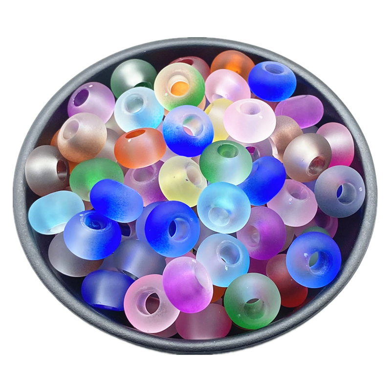 20pcs/lot 15x9mm Mixing Color Big Hole Acrylic Beads Loose Spacer Oblate Circle Bead Necklace Bracelet Pendant Jewelry Making: green