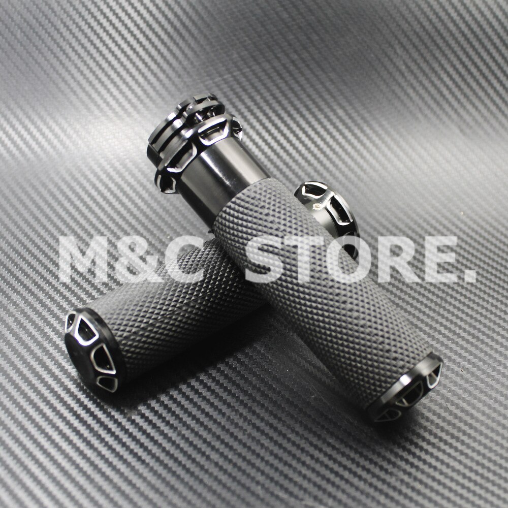 Universal Handlebar Grips Black CNC 1" 25mm Hand Grip For Harley Touring Sportster Iron 883 1200 Dyna Softail VRSC