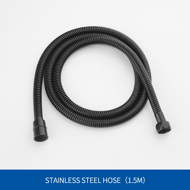 Adjustable 3 Function Black Shower Riser Slide Bar with Hand Held Shower & Hose Wall Mount Shower Sliding Bar Set: Hose