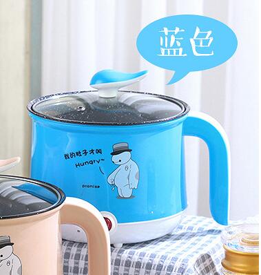Student single rice cooker multifunctional Cooking pots mini low power Pots for kitchen non-stick liner steamer pot: blue 1.8L