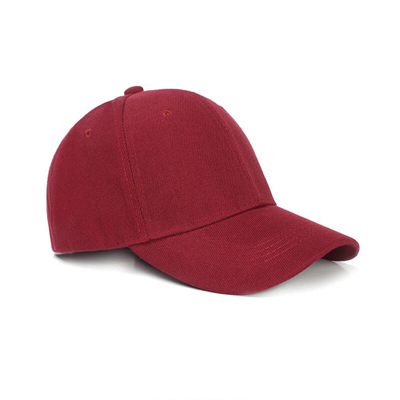 Effen Kleur Baseball Cap Vrouwen Zonneklep Caps Zomer Outdoor Verstelbare Katoen Snapback Hoeden Mannen Dad Hoed: wine red