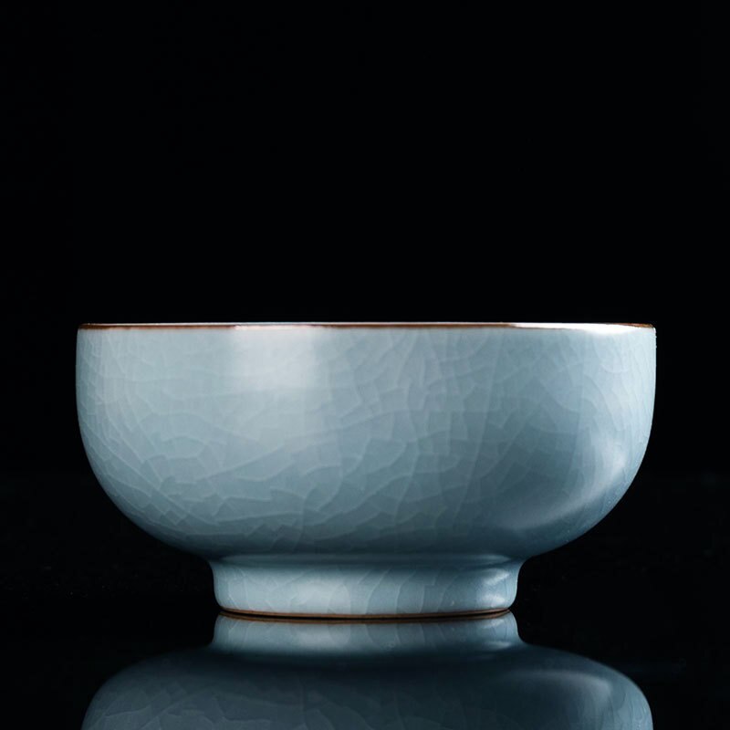 Kung Fu Tea Set Tea Cup Ceramic Tea Cup Teaware Modern White Porcelain Small Tea Cup Matte Ding Kiln Hand-painted Pu'er Cup: black