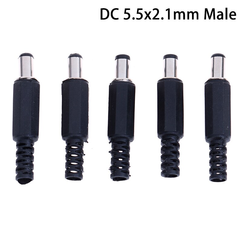 DC Power Connectors Pin 2.1x5.5mm Female Plug Jack + Male Plug Jack Socket Adapter PCB Mount DIY Adapter Connectors 2.1X5.5mm