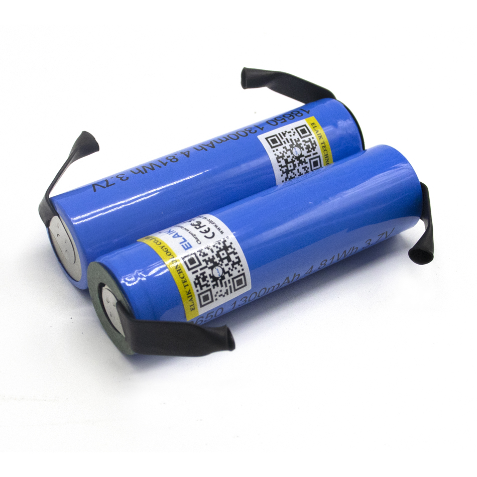 18650 1300mah lithium battery 3.7 V strong light flashlight rechargeable battery+DIY Nickel