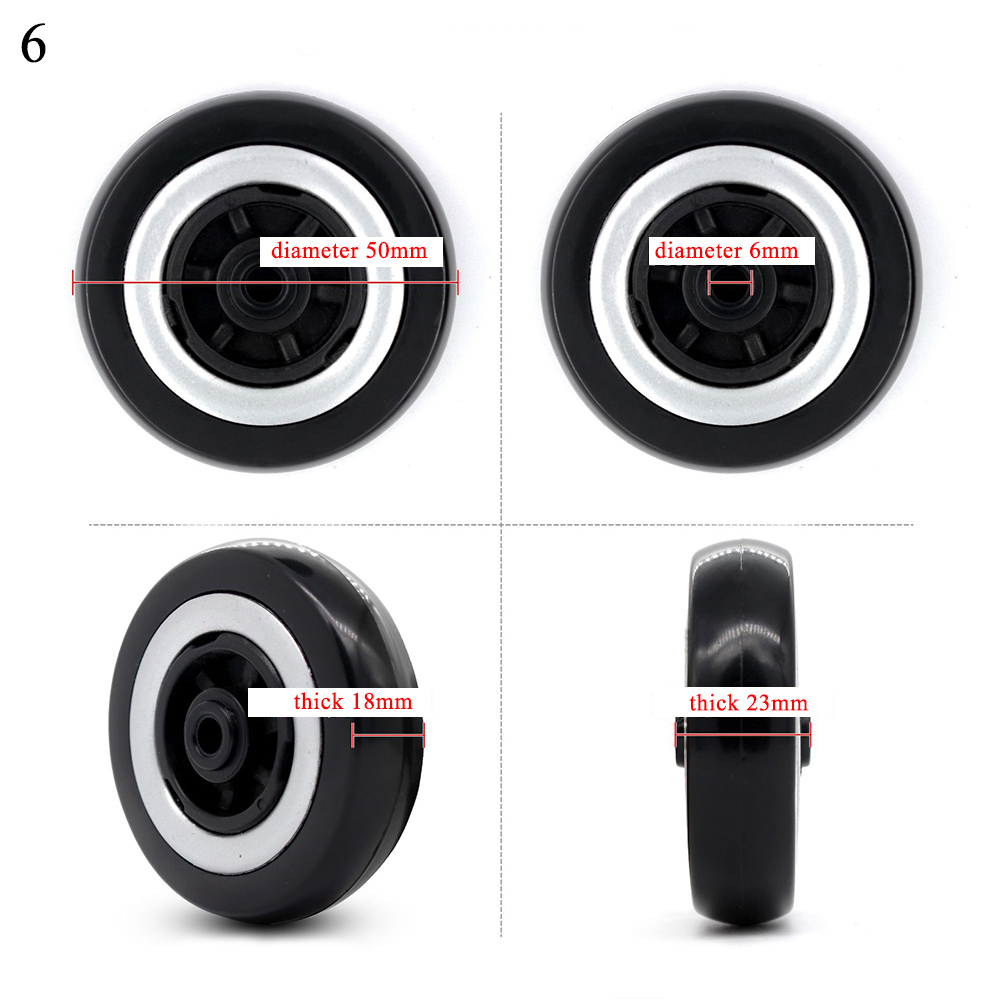2 pcs Suitcase Wheels Luggage Box Replacement Wheel Axles Casters Black Different Pattern Wheel Suitcase Accessories: 6
