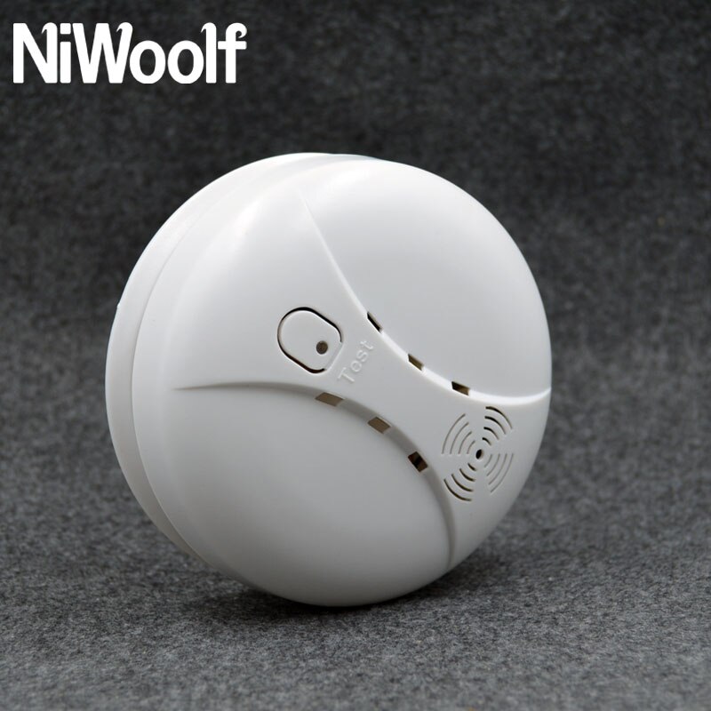 Niwoolf 433 mhz trådløs røgdetektor højfølsom røgsensor alarm til vores hjemmetyverialarm (wifi / pstn / gsm) alarmsystem