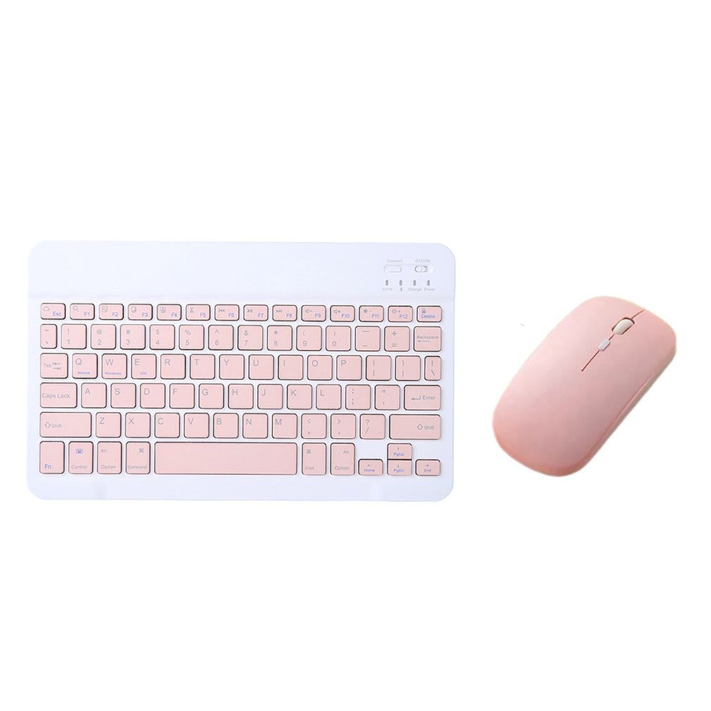 Light Mouse Keyboard Suit Portable 7 Inch Tablet Pc Mobile Phone General Wireless Keyboard And Mouse: Pink