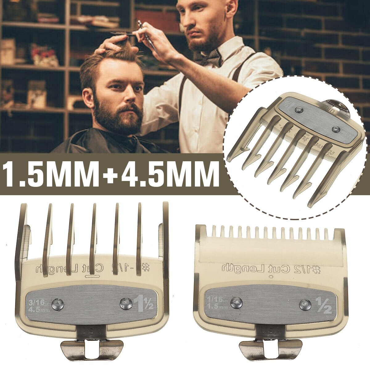 2/8/10Pcs 1.5-25mm Hair Clipper Cutting Guide Comb Guards Limit Comb Tools Kit for 46x38mm Cutting Head Hair Clipper for WAHL